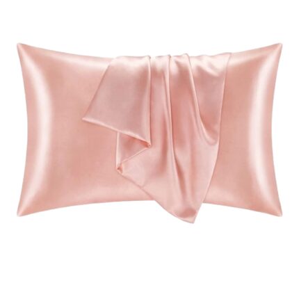 Fata de Perna din Satin, Roz Deschis, 51x66 cm, cu Aspect de Lux, Durabila, Anti-Statica, Anti-Pilling, Permeabila la Aer