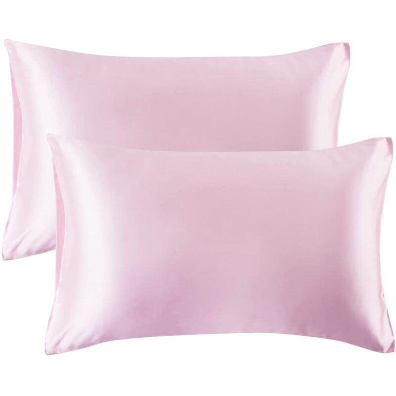 Set fata de perna, 2 bucati, Casa de Bumbac, satin, pentru ten si par, 50 x 70, roz deschis