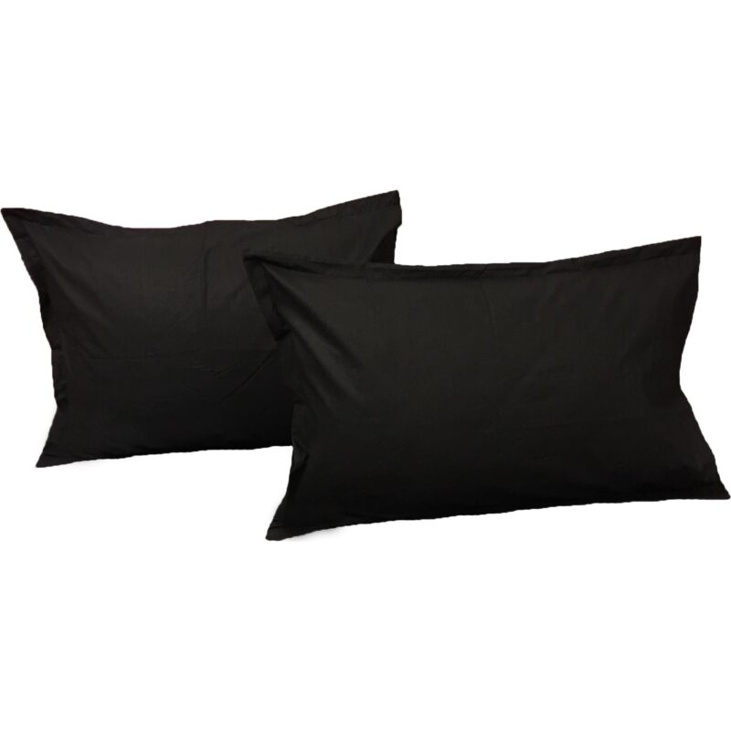 Set doua huse de perna, 50X70cm, negru, din colectia "Monocrom" din bumbac ranforce, by Liz Line - SPR50/707