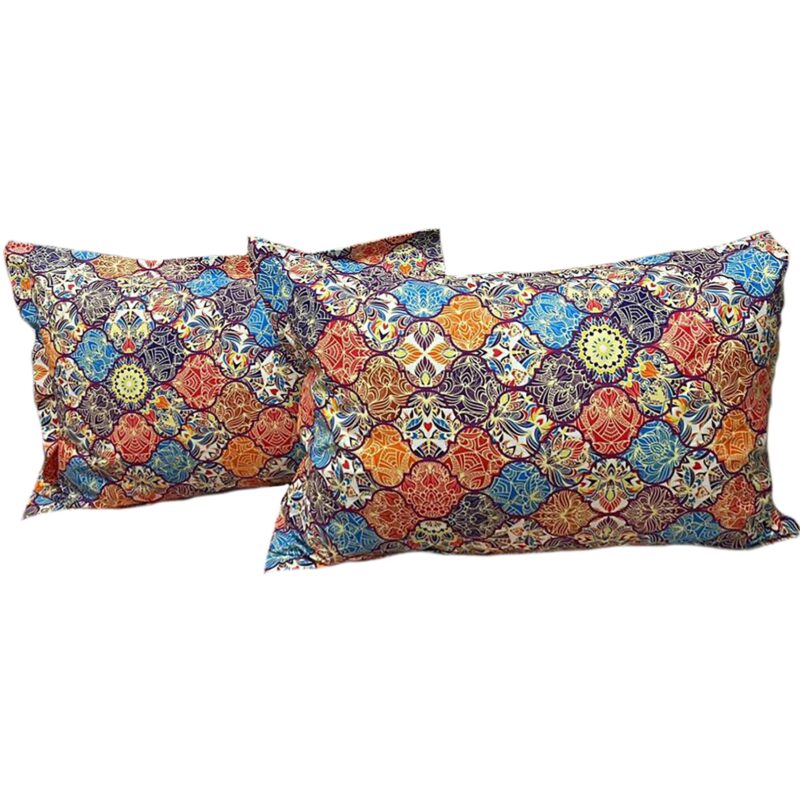 Set doua huse de perna, 50X70cm, orange/albastru, din colectia "Jaipur" din bumbac ranforce, by Liz Line - SPR50/70223