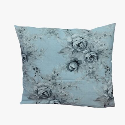 Fata de Perna Floare Gri Bumbac Satinat 40x40 cm