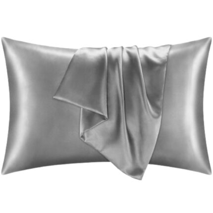 Fata de Perna din Satin, Gri, 51x66 cm, cu Aspect de Lux, Durabila, Anti-Statica, Anti-Pilling, Permeabila la Aer