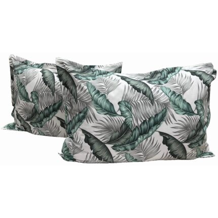 Set doua huse de perna, 50X70cm, gri/verde, Tropical Forest Liz Line din bumbac ranforce SPR50/70243