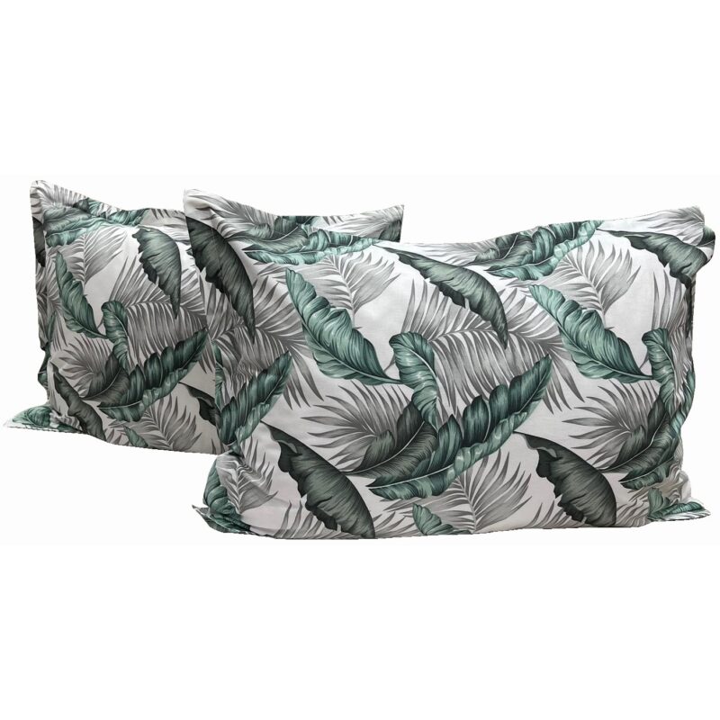 Set doua huse de perna, 50X70cm, gri/verde, Tropical Forest Liz Line din bumbac ranforce SPR50/70243