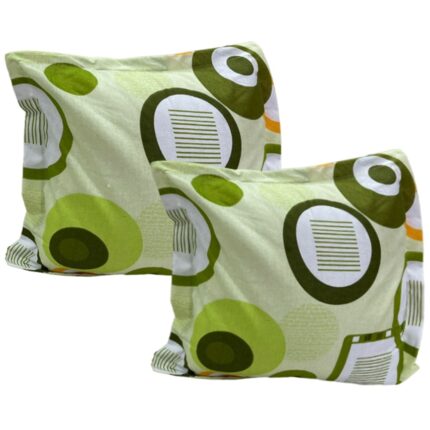 Set doua huse de perna, culoare verde, din colectia "Geometric by Liz Line", 40X40cm din bumbac 100% - SP40/40219