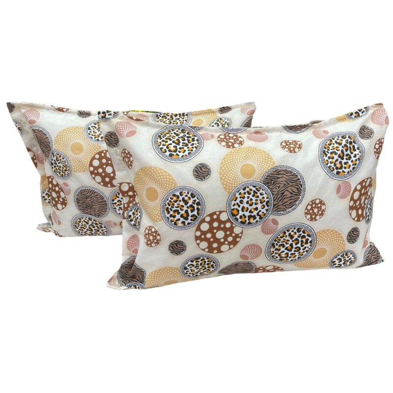 Set doua huse de perna, culoare bej/maro, din colectia "Animal print by Liz Line", 50X70cm din bumbac 100% - SP50/70217