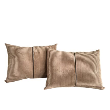 Set 2 fete perna decorative, 50x70, inchidere cu fermoar, camel