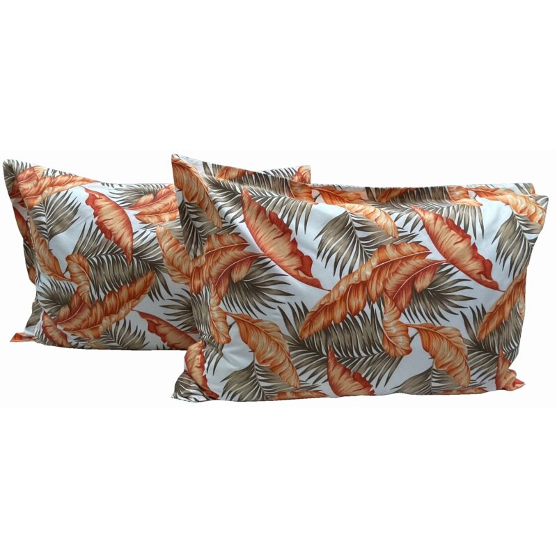 Set doua huse de perna, 50X70cm, gri/orange, Tropical Forest Liz Line din bumbac ranforce SPR50/70244