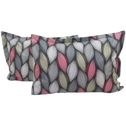 Set doua huse de perna, culoare gri/grena, din colectia "Infinity by Liz Line", 50X70cm din bumbac - SPP50/70275