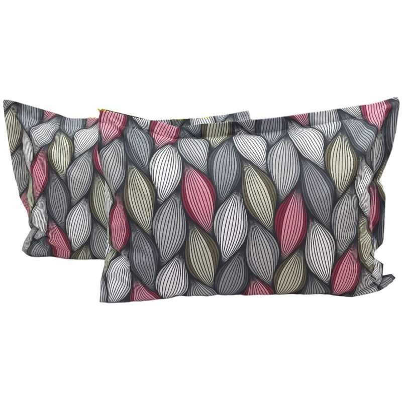 Set doua huse de perna, culoare gri/grena, din colectia "Infinity by Liz Line", 50X70cm din bumbac - SPP50/70275