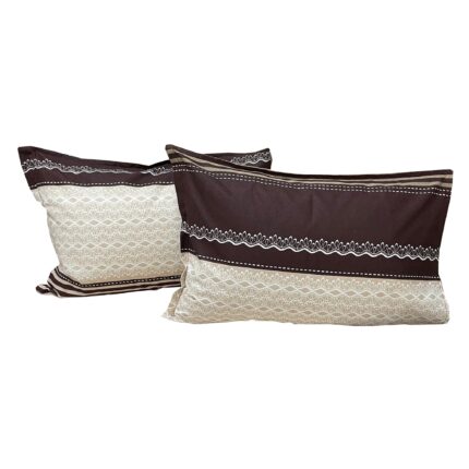 Set doua huse de perna bej/maro 50X70cm din colectia "Stripes" din bumbac 100%, by Liz Line - SP50/70163