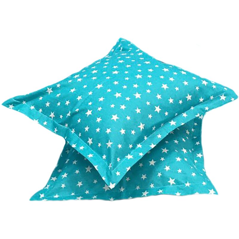 Set doua huse de perna, 40X40cm, turcoaz/alb, din colectia "Stelute" din bumbac ranforce, by Liz Line - SPR40/4022