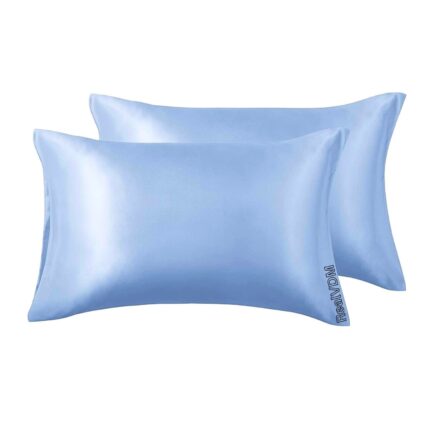 Fata Perna din Satin pentru par si ten RealVDM®, Dimensiune 50 x 70, Set 2 Bucati, Culoare Albastru