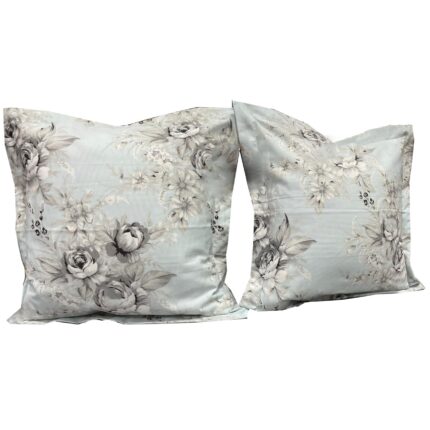 Set doua huse de perna, culoare bleu/gri, din colectia "Flower Bouquet by Liz Line", 40X40cm din bumbac 100% - SP40/40215