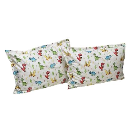 Set doua huse de perna, pentru copii, 50X70cm, multicolor, din colectia "Mini dinozauri" din bumbac ranforce, by Liz Line - SPR50/70215