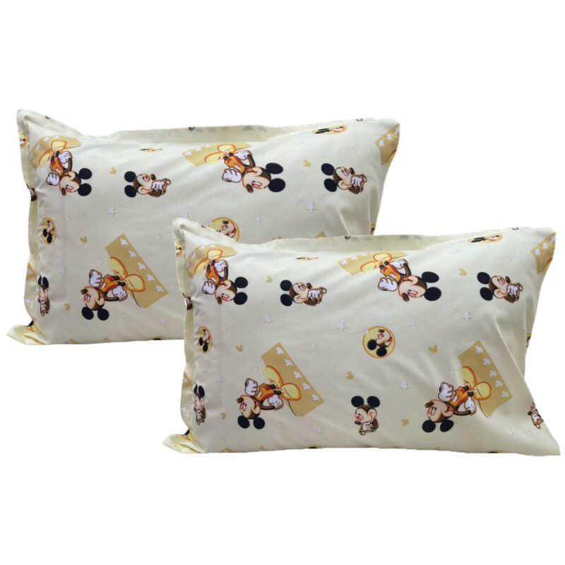 Set doua huse de perna, galben, 50X70cm din colectia "Nastrusnicul Mickey by Liz Line" din bumbac 100% - SP50/70242