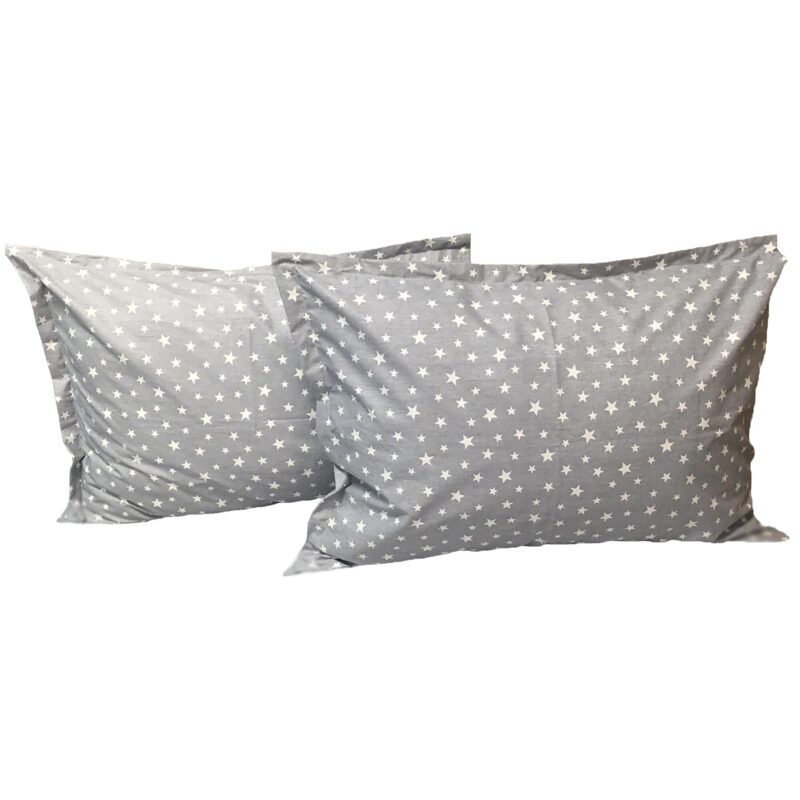 Set doua huse de perna, 50X70cm, gri/alb, din colectia "Stelute" din bumbac ranforce, by Liz Line - SPR50/7017