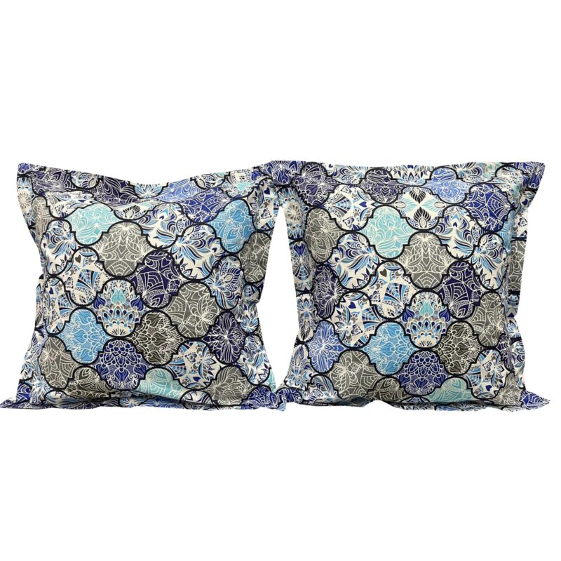 Set doua huse de perna, 40X40cm, bleumarin/turcoaz, din colectia "Jaipur" din bumbac ranforce, by Liz Line - SPR40/40220