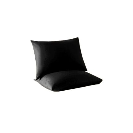 Set 2 huse pentru perna, bumbac natural 100%, culoare negru, dimensiune 50/70