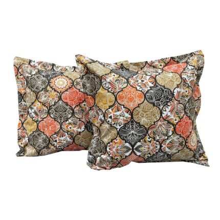 Set doua huse de perna, 60X60cm, orange/bej, din colectia "Jaipur" din bumbac ranforce, by Liz Line - SPR60/60221