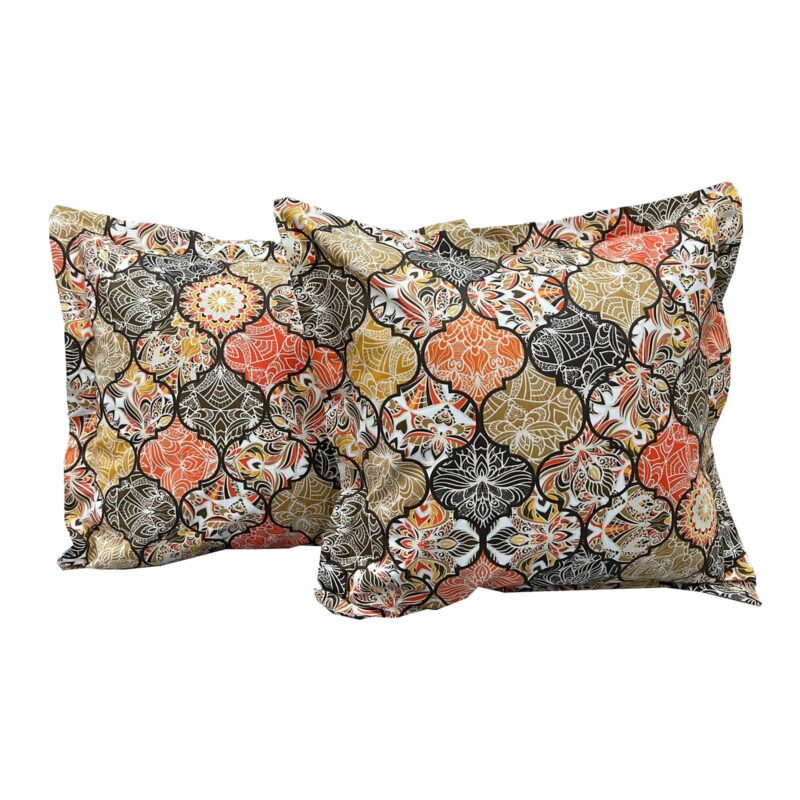 Set doua huse de perna, 60X60cm, orange/bej, din colectia "Jaipur" din bumbac ranforce, by Liz Line - SPR60/60221
