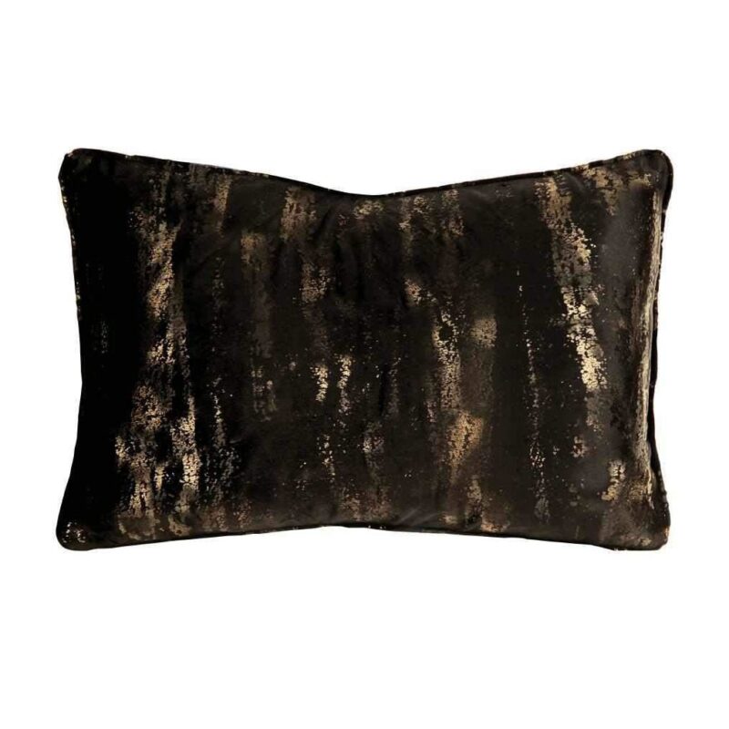 Fata de perna Andrean, Chic Home, Catifea, 30 x 50 cm, Negru/Auriu