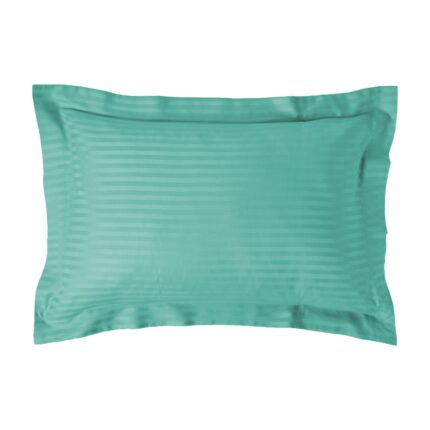 Fata de perna Damasc policoton dunga 1 cm, 50 x 70 cm, Pucioasa, Turcoaz deschis