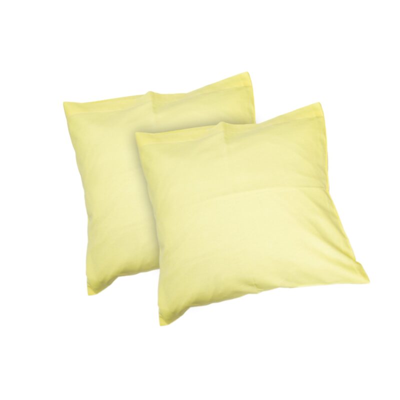 Set 2 fete de perna Bosfor Decor, model Unicolor, Bumbac Ranforce, Galben, Dimensiune 40 x 40 cm