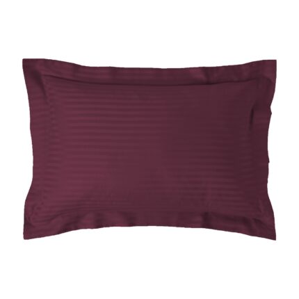 Fata de perna Damasc policoton dunga 1 cm, 50 x 70 cm si tiv cu bordura 3,5 cm, Rosu Visiniu