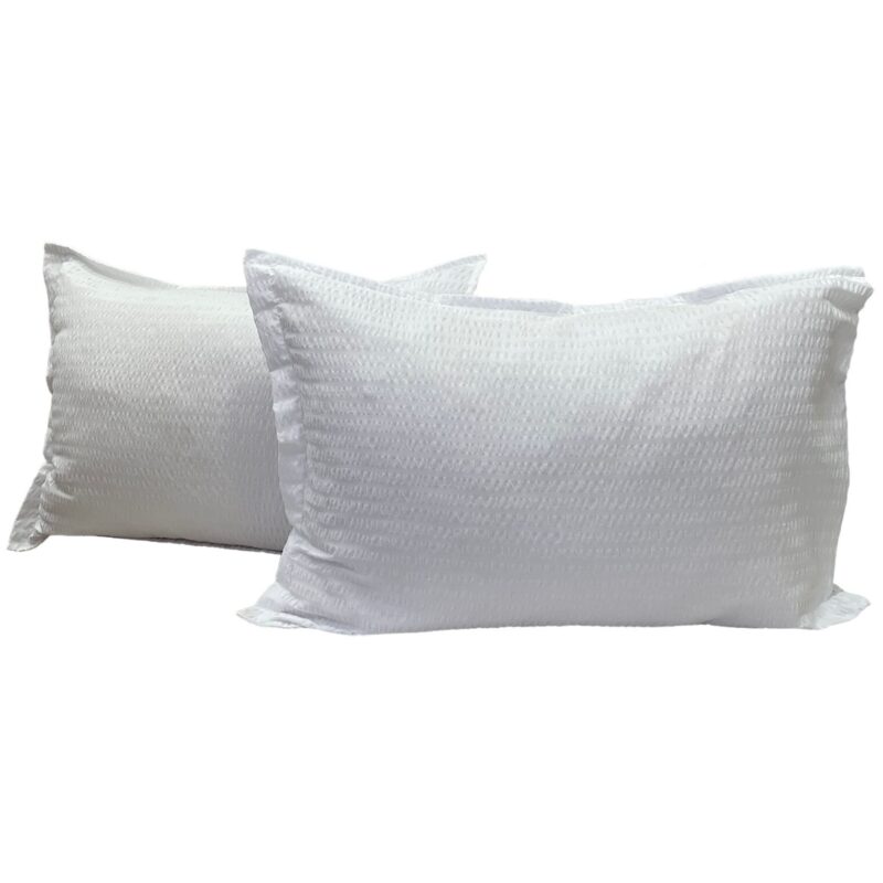 Set doua huse de perna, culoare alb, din colectia "Alba ca zapada by Liz Line", 50X70cm din bumbac creponat - SP50/70254