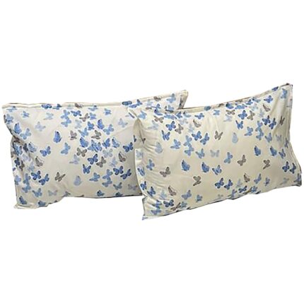 Set doua huse de perna alb/bleu 50X70cm din colectia "Just Butterflies" din bumbac 100%, by Liz Line - SP50/70174