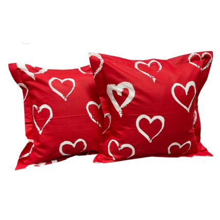 Set doua huse de perna rosu 40X40cm din colectia "Love" din bumbac 100%, by Liz Line - SP40/40188