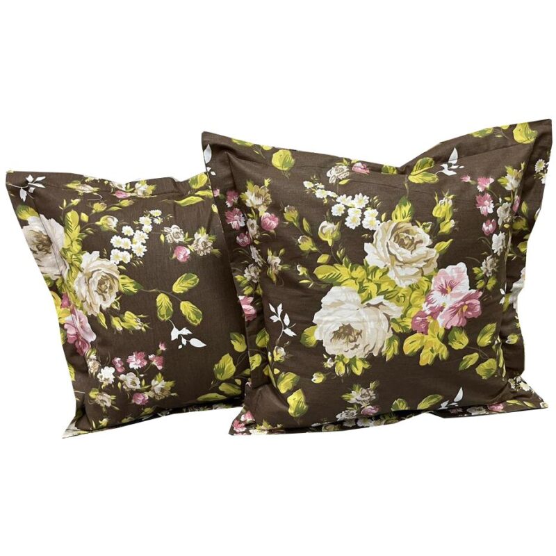 Set doua huse de perna, 40X40cm, bej/cafeniu, din colectia "Romanta de toamna" din bumbac ranforce, by Liz Line - SPR40/40209