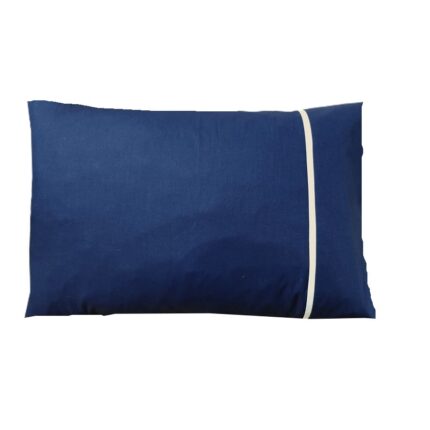 Set 2 x Fata de perna cu paspoal, 40 cm x 60 cm, Casa Bucuriei, bleumarin/alb, Bumbac 100%, doua fete