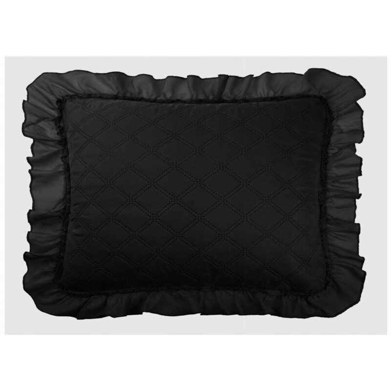 Fata de perna 50 x 70 decorativa matlasata Ruffy negru