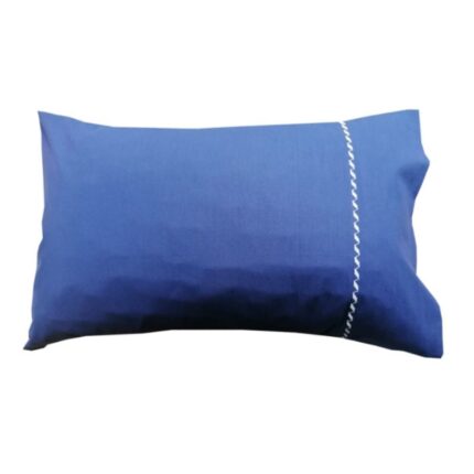 Set 2 x Fata de perna 60 cm x 70 cm, Casa Bucuriei, model Simple Lines, bleumarin, Bumbac 100%, doua fete