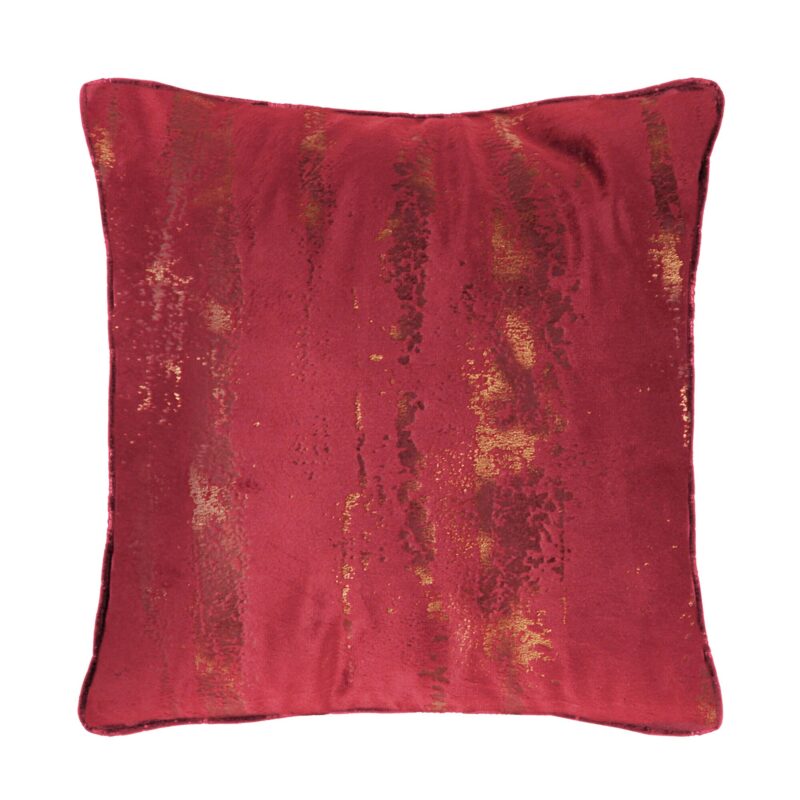 Fata de perna Andrean, Chic Home, Catifea, 45 x 45 cm, Rosu/Auriu