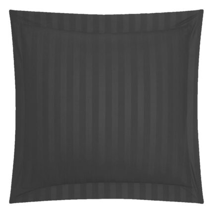 Fata de perna Damasc Bumbac 100% dunga 1 cm, 70 x 70 cm, Pucioasa, Negru
