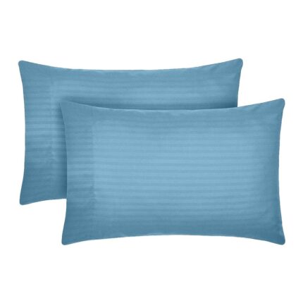 Set 2 huse perna din damasc, densitate 130 g/mp, Albastru celest, 70/70cm