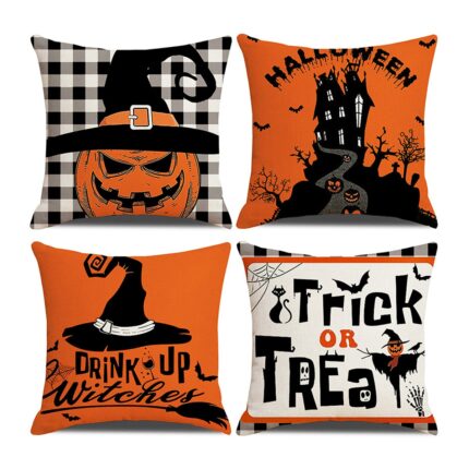 Set 4 Fete de perna, In, Tematica Halloween, 45 x 45 cm, Multicolor