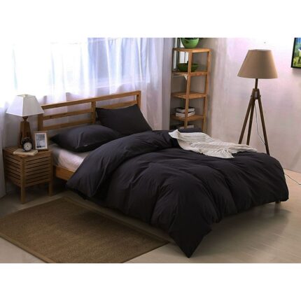 Cearceaf pilota 2 persoane 220x220 cm ranforce lux negru