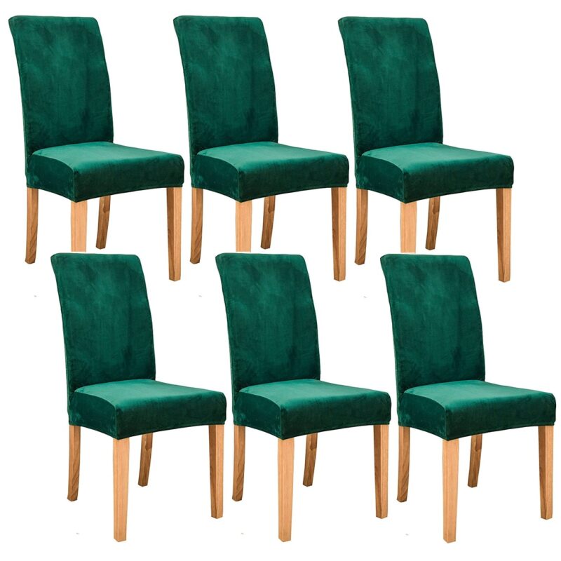 Set 6 Huse Scaun Universale GALAXIA®, Elastice, Din Catifea, Turcoaz