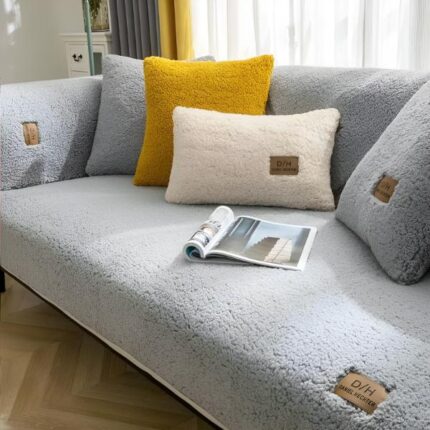 Husa de canapea moale, Mormark, Husa de protectie pentru canapea usor de curatat, Anti-alunecare, 70 cm x 180 cm, Poliester, Gri