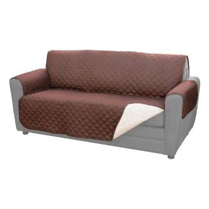 Husa canapea protectie animale, Pentru Catel si Pisica, 140 cm x 170 cm, Poliester, Doua Fete, Crem Inchis/deschis