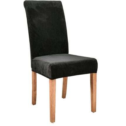 Husa pentru scaun GALAXIA®, elastica universala, din Catifea, Negru