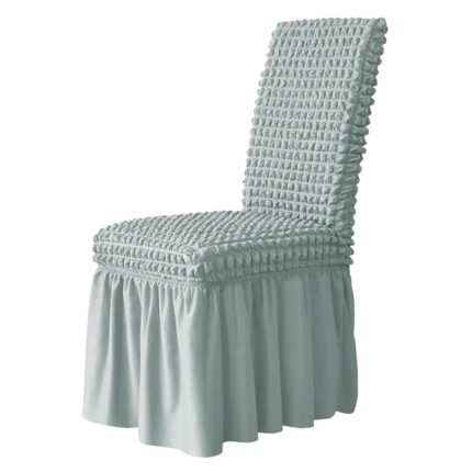 Set 6 huse elastice si creponate cu volan pentru scaune, gri