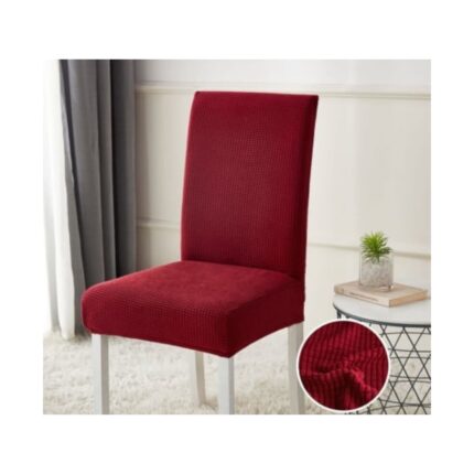 Set 6 Huse Elastice pentru Scaun, Universale, Cocolino, Material Bumbac Elasticizat, Culoare Bordo