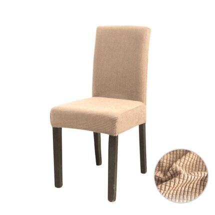 Set 6 Huse Elastice pentru Scaun, Universale, Cocolino, Material Bumbac Elasticizat, Culoare Bej Deschis