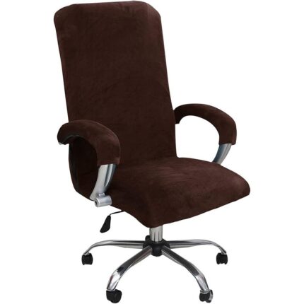 Husa scaun birou ElastiX, catifea, maro, L, 55 cm x 69 cm x 55 cm