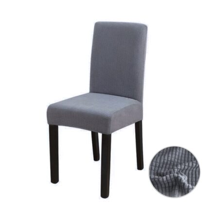 Set 6 Huse Elastice pentru Scaun, Universale, Cocolino, Material Bumbac Elasticizat, Culoare Gri Inchis